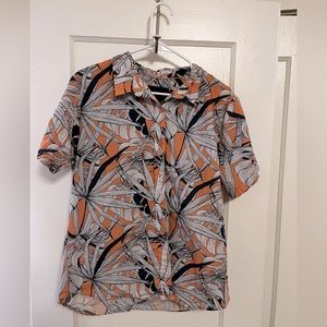 Wildfang button down leaf and floral print